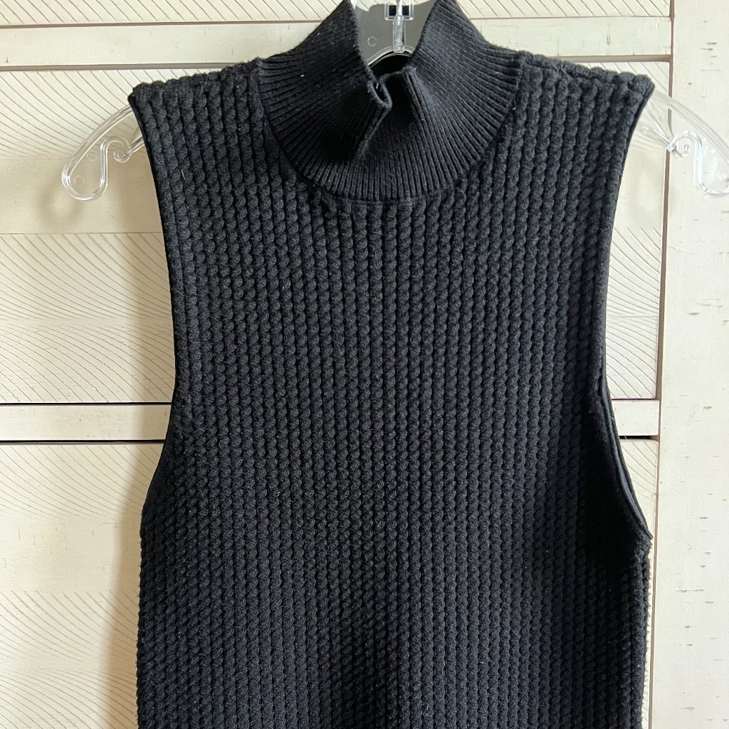Alice + Olivia Darina Mock Neck Fitted Tank Top - Sz Xl - Black